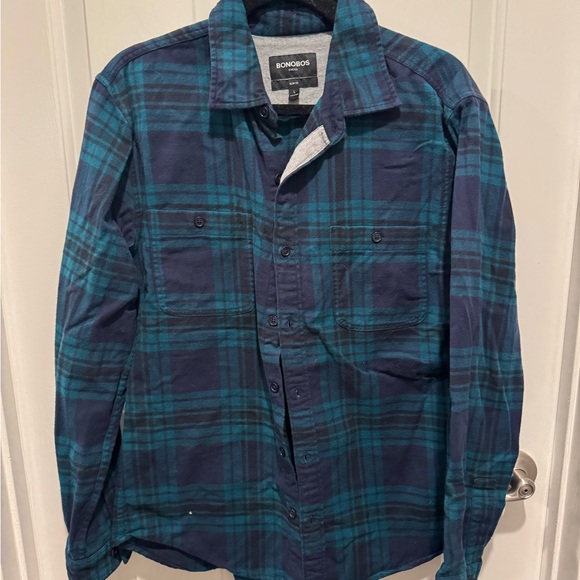 Bonobos Other - Mens Bonobos Blue and Green Plaid Slim Fit Button Down Shirt Size L